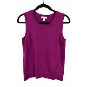 Charter Club Sweater Tank Medium Magenta Sleeveless Preppy Capsule Quiet Luxury